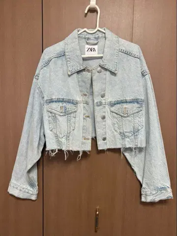 ZARA 크롭 데님 자켓 블루 새상품급 S