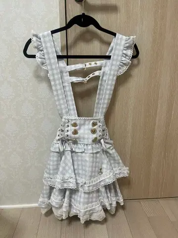 Liz Lisa 사다리 리본 체크 티어드 치마바지