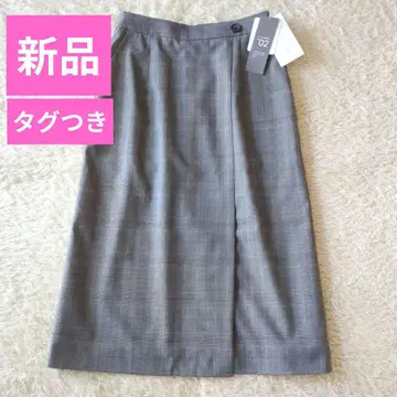 새상품 그린 라벨 릴랙싱 카치리라 슬릿 타이트 스커트 체크