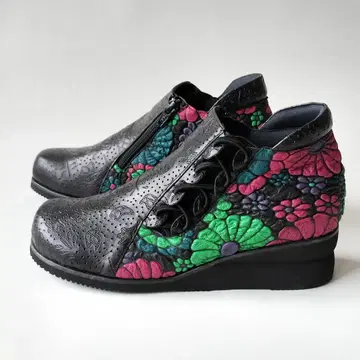 MATERA 마테라 4E 꽃무늬 형압 숏부츠 컴포트 슈즈