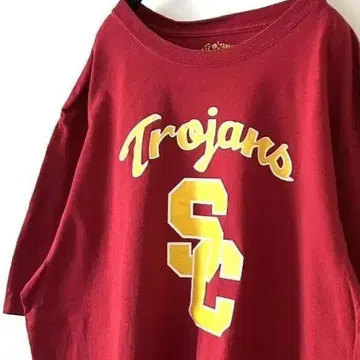 SC 오센틱 어패럴 Trojars 티셔츠 L 레드 빨간색 구제 의류