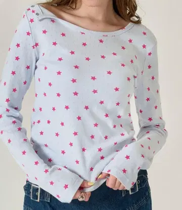 tina:jojun 스타 프린트 롱 T