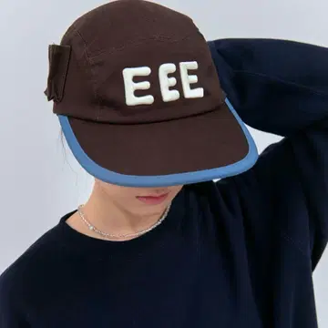 Elldu 자수 다크 브라운 블루캡 cap 엘두캡