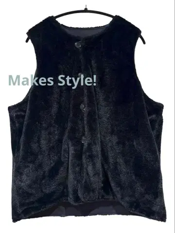 새상품급 완판 Makes Style! 리버서블 퍼 베스트 블랙