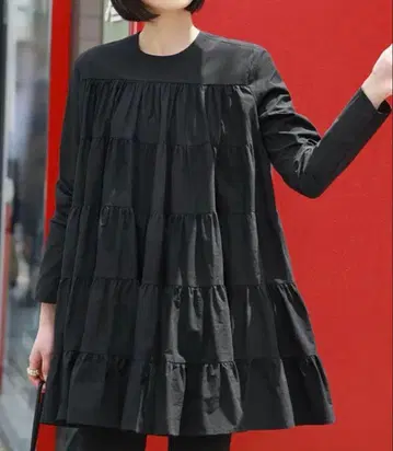 [ 컨디션 최상 ] 엘프 랭크 티어드 코튼 튜닉 블라우스