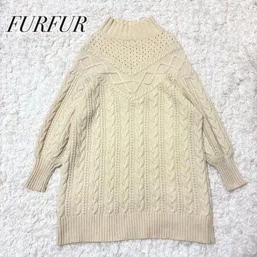 FURFUR 퍼퍼 케이블 니트 원피스