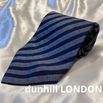 던힐 이탈리아제 네이비와 그레이 스트라이프 넥타이