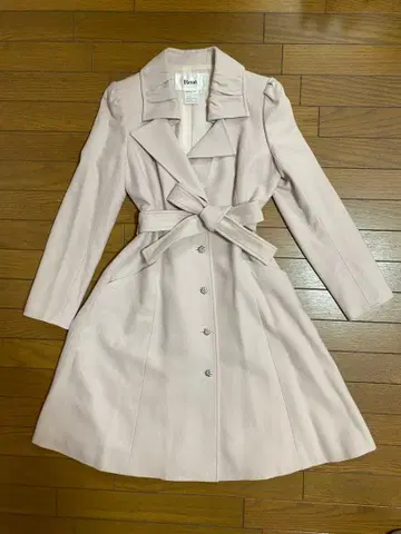 르네 36 라이트 핑크 플레어 롱 코트