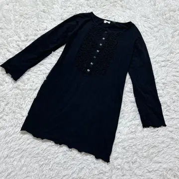 [ c6594 ] Otto 튜닉 긴팔 블랙 프릴