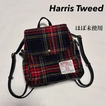 거의 미사용 Harris Tweed 타탄 체크 미니 백팩