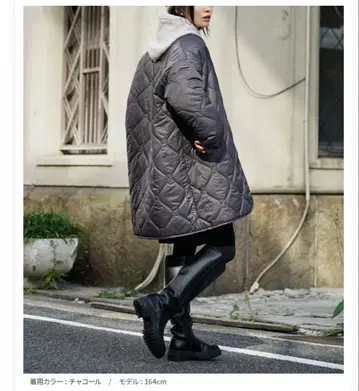 차콜 퀼팅 자켓