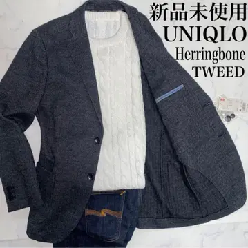 UNIQLO 택 포함 미사용 새상품 M 트위드 헤링본 내추럴 스트레치