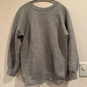 그레이 100% 코튼 크루넥 트레이닝복 빈티지 구제 의류 데미지