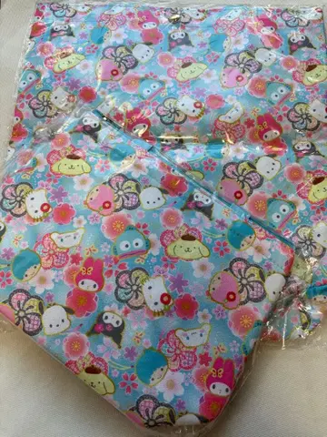 산리오 캐릭터 일본풍 패턴 백 세트 토트백, 토트 2점 [미개봉 새상품]