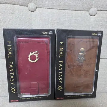 FF14 메탈 부품 포함 PU 가죽 스마트폰 커버 모그리