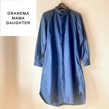 GRANDMA MAMA DAUGHTER 네이비 긴팔 셔츠 롱 원피스