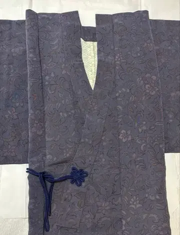 보라색 꽃무늬 겉옷 일본 의류 코트 화장 길게