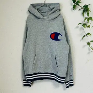 새상품급! 챔피온 로고 와펜 리브라인 풀오버 후드티 [ M ]