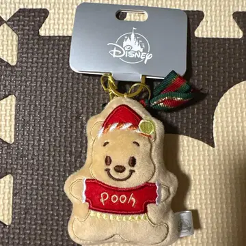 디즈니 스토어 크리스마스 봉제 인형 키링 푸우 쿠키