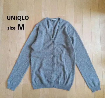 UNIQLO 캐시미어 100% 니트 가디건 M V넥 그레이