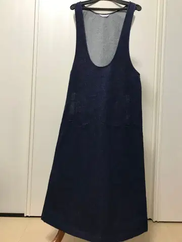 미사용에 가까운 카네코 이사오 데님 오버롤 스커트 네이비 계열