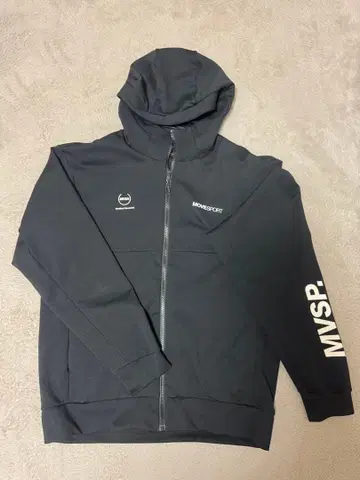 MVSport 풀 집업 후드 부착 후드티 블랙