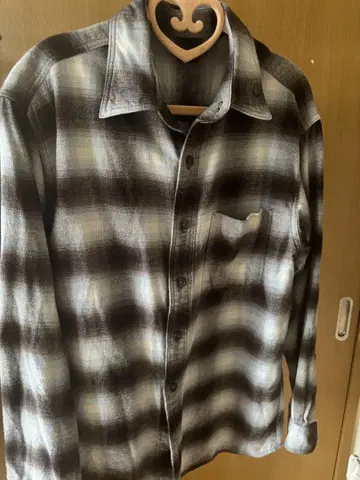 UNIQLO 플란넬 셔츠 블루 브라운 M size