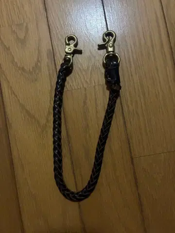 블랙 가죽 지갑 체인