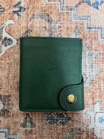 IL BISONTE 접이식 지갑 그린 가죽