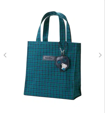 미사용 새상품 파밀리아 파랑 체크 토트백