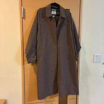 니코앤드 체크 무늬 롱 코트 M 사이즈