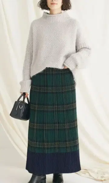 CRAFT STANDARD BOUTIQUE 플리츠 체크 내로우 스커트