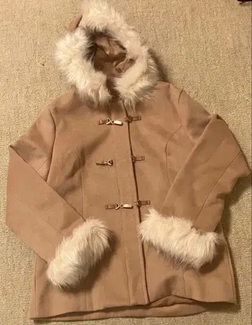 더플 코트 L 사이즈 브라운 퍼 포함