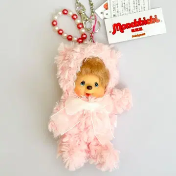[ 초레어 ] 몽치치 모코모코 핑크 베어 마스코트 참