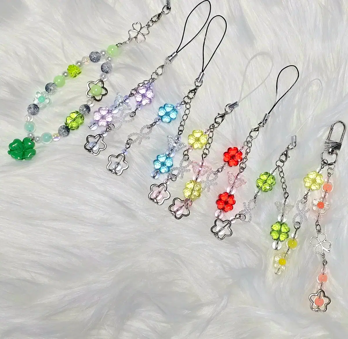 Lucky Clover Bead Keychain