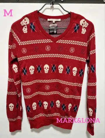 MARK&LONA 스컬 패턴 스웨터 M