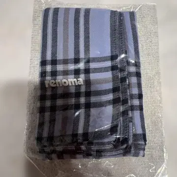 renoma 파랑 블랙 체크 손수건