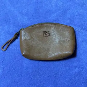IL BISONTE 브라운 가죽 파우치
