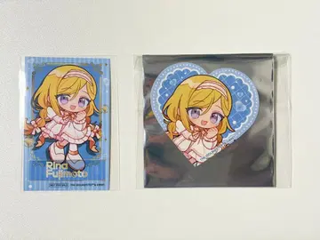 후지모토 리나 마네키네코 콜라보 하트형 스티커 & 포토 카드