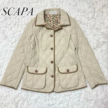 SCAPA 스캐퍼 퀼팅 자켓 베이지 안감 원단 꽃무늬
