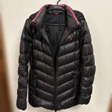 PUMA 후드 부착 블랙 다운 자켓 L