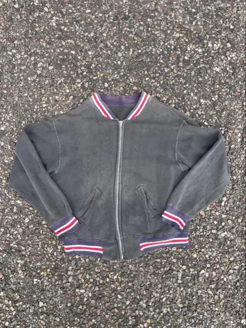 50s~60s 선페이드 블랙 지퍼 맨투맨