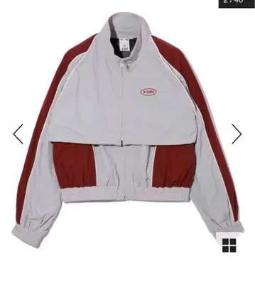 X-GIRL 크롭 자켓 그레이/버건디