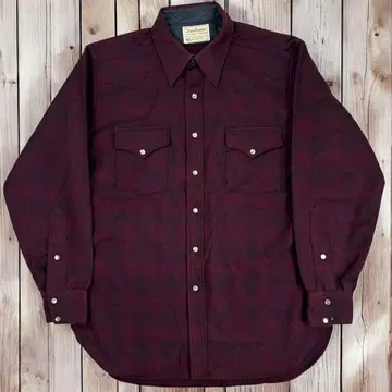 70s Pendleton USA제 옴브레 체크 쉐도우 울 셔츠