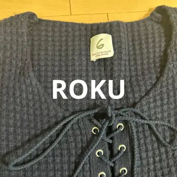 ROKU 네이비 긴팔 니트