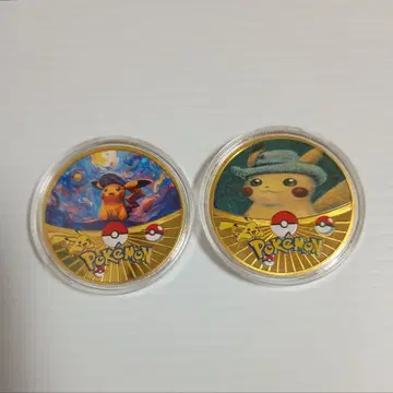 포켓몬 피카츄 메달 코인 2개 세트