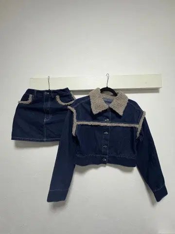 데님 자켓 & 미니 스커트 세트