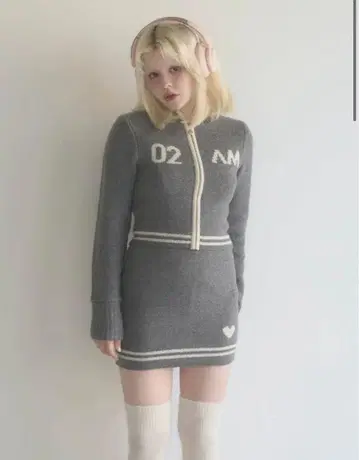 Andmary 로고 집업 세트 그레이