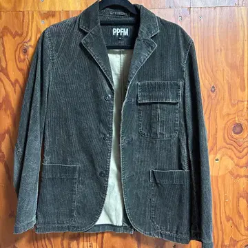 PPFM 다크 그레이 코듀로이 테일러드 자켓