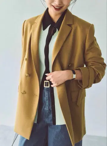 [ 미사용 새상품 ] 루니 lounie 벨티드 더블 자켓